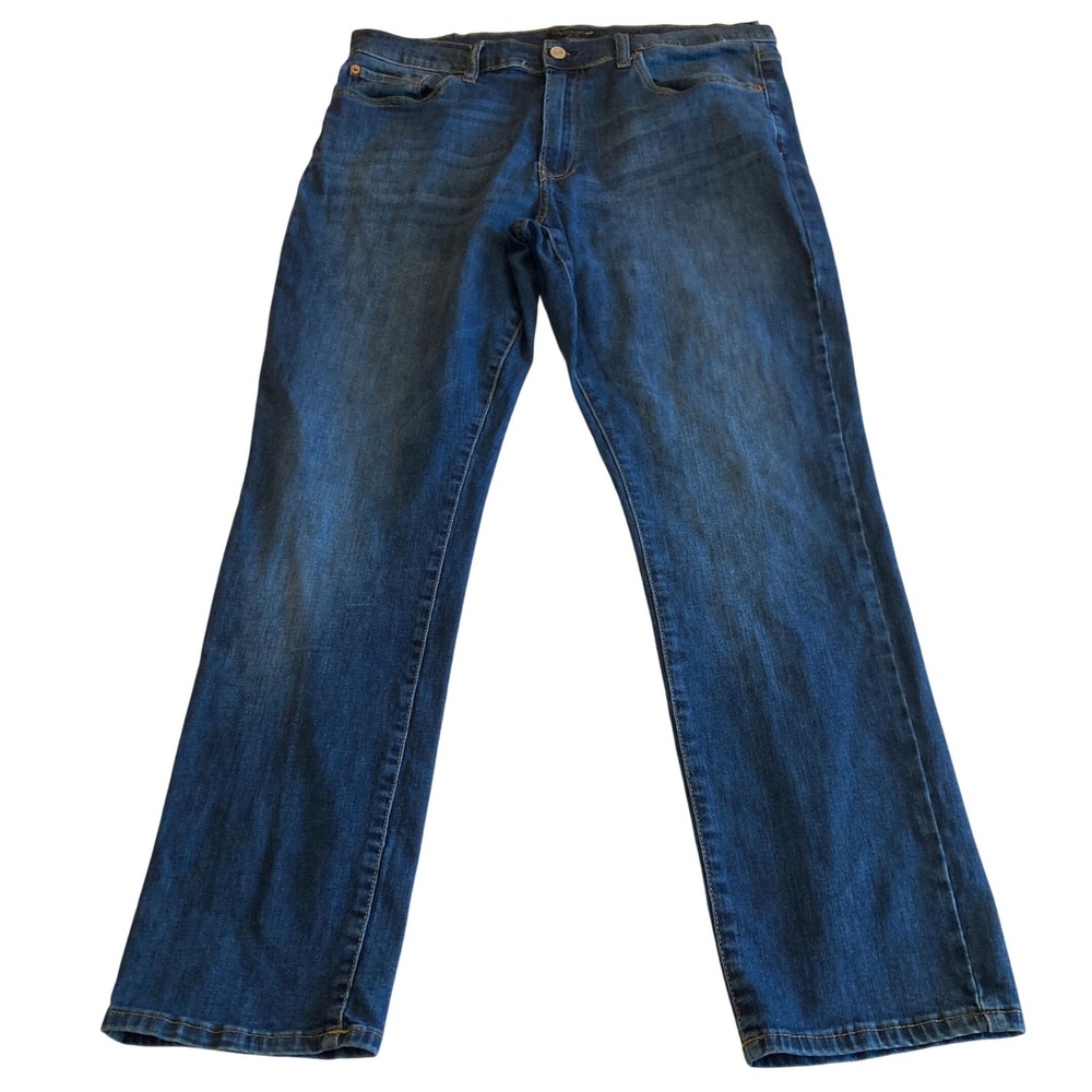 Lucky Brand 410 Jeans Mens 36x32 (Fit 35x29.5) Athletic Straight Blue Denim